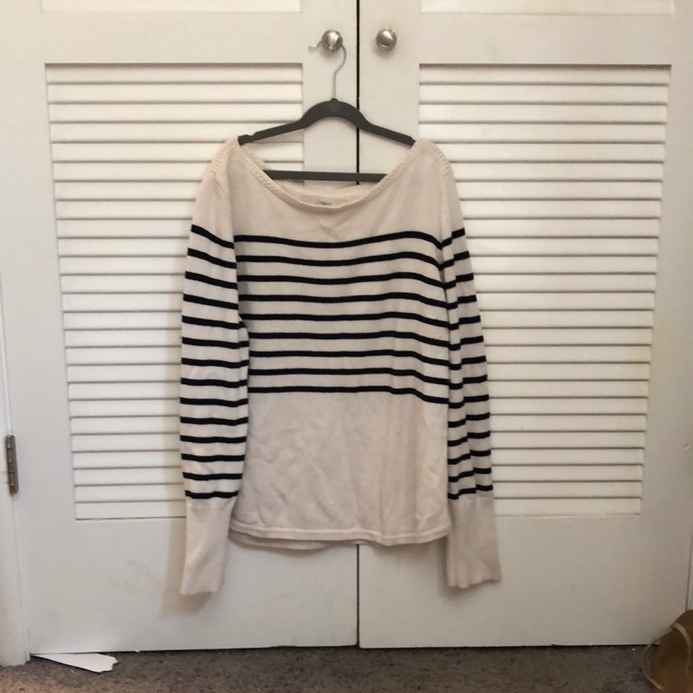 Ann Taylor Loft Knit Sweater white & black size XL